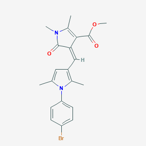 molecular formula C21H21BrN2O3 B422099 methyl 4-{[1-(4-bromophenyl)-2,5-dimethyl-1H-pyrrol-3-yl]methylene}-1,2-dimethyl-5-oxo-4,5-dihydro-1H-pyrrole-3-carboxylate 