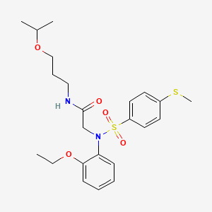 molecular formula C23H32N2O5S2 B4220992 N~2~-(2-ethoxyphenyl)-N~1~-(3-isopropoxypropyl)-N~2~-{[4-(methylthio)phenyl]sulfonyl}glycinamide 