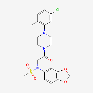 molecular formula C21H24ClN3O5S B4221002 N-1,3-benzodioxol-5-yl-N-{2-[4-(5-chloro-2-methylphenyl)-1-piperazinyl]-2-oxoethyl}methanesulfonamide 