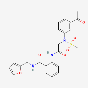 molecular formula C23H23N3O6S B4221009 2-{[N-(3-acetylphenyl)-N-(methylsulfonyl)glycyl]amino}-N-(2-furylmethyl)benzamide 