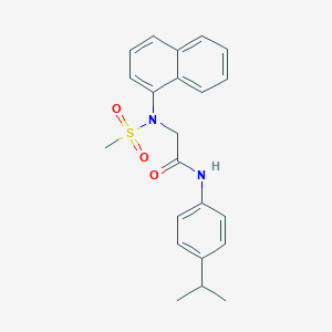 molecular formula C22H24N2O3S B422101 N-(4-isopropylphenyl)-2-[(methylsulfonyl)(1-naphthyl)amino]acetamide 