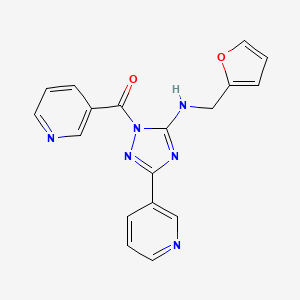 N-(2-furylmethyl)-3-(3-pyridinyl)-1-(3-pyridinylcarbonyl)-1H-1,2,4-triazol-5-amine