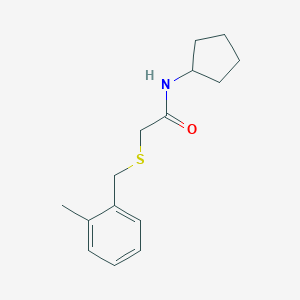 molecular formula C15H21NOS B422103 N-cyclopentyl-2-[(2-methylbenzyl)thio]acetamide 