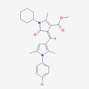molecular formula C26H29BrN2O3 B422104 methyl (4Z)-4-{[1-(4-bromophenyl)-2,5-dimethyl-1H-pyrrol-3-yl]methylidene}-1-cyclohexyl-2-methyl-5-oxo-4,5-dihydro-1H-pyrrole-3-carboxylate 