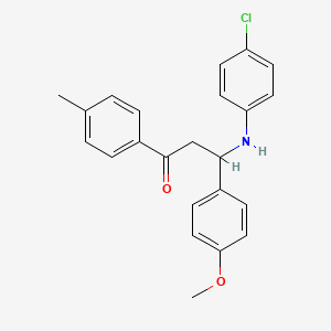 molecular formula C23H22ClNO2 B4221041 3-[(4-chlorophenyl)amino]-3-(4-methoxyphenyl)-1-(4-methylphenyl)-1-propanone 