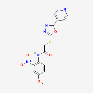 molecular formula C16H13N5O5S B4221054 N-(4-methoxy-2-nitrophenyl)-2-{[5-(4-pyridinyl)-1,3,4-oxadiazol-2-yl]thio}acetamide 