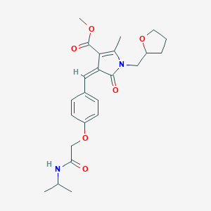 molecular formula C24H30N2O6 B422106 methyl 4-{4-[2-(isopropylamino)-2-oxoethoxy]benzylidene}-2-methyl-5-oxo-1-(tetrahydro-2-furanylmethyl)-4,5-dihydro-1H-pyrrole-3-carboxylate 
