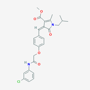 molecular formula C26H27ClN2O5 B422107 methyl 4-{4-[2-(3-chloroanilino)-2-oxoethoxy]benzylidene}-1-isobutyl-2-methyl-5-oxo-4,5-dihydro-1H-pyrrole-3-carboxylate 