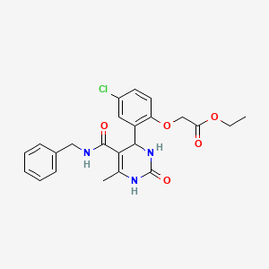 molecular formula C23H24ClN3O5 B4221098 ethyl (2-{5-[(benzylamino)carbonyl]-6-methyl-2-oxo-1,2,3,4-tetrahydro-4-pyrimidinyl}-4-chlorophenoxy)acetate 