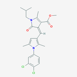 molecular formula C24H26Cl2N2O3 B422110 methyl (4Z)-4-{[1-(3,4-dichlorophenyl)-2,5-dimethyl-1H-pyrrol-3-yl]methylidene}-2-methyl-1-(2-methylpropyl)-5-oxo-4,5-dihydro-1H-pyrrole-3-carboxylate 