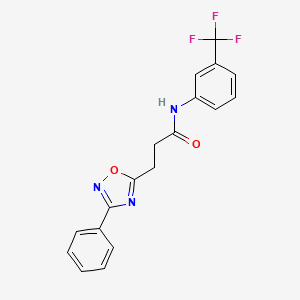 3-(3-phenyl-1,2,4-oxadiazol-5-yl)-N-[3-(trifluoromethyl)phenyl]propanamide