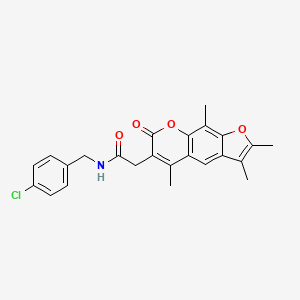 molecular formula C24H22ClNO4 B4221106 N-[(4-CHLOROPHENYL)METHYL]-2-{2,3,5,9-TETRAMETHYL-7-OXO-7H-FURO[3,2-G]CHROMEN-6-YL}ACETAMIDE 