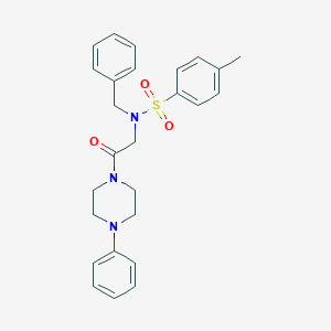 molecular formula C26H29N3O3S B422111 N-benzyl-4-methyl-N-[2-oxo-2-(4-phenylpiperazin-1-yl)ethyl]benzenesulfonamide 