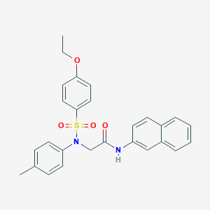 molecular formula C27H26N2O4S B422112 2-{[(4-ethoxyphenyl)sulfonyl]-4-methylanilino}-N-(2-naphthyl)acetamide 