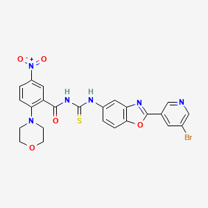 N-({[2-(5-bromo-3-pyridinyl)-1,3-benzoxazol-5-yl]amino}carbonothioyl)-2-(4-morpholinyl)-5-nitrobenzamide