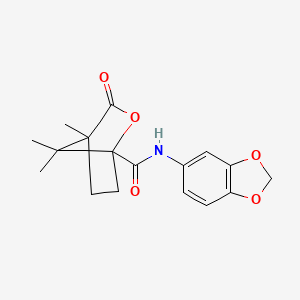 N-(1,3-benzodioxol-5-yl)-4,7,7-trimethyl-3-oxo-2-oxabicyclo[2.2.1]heptane-1-carboxamide