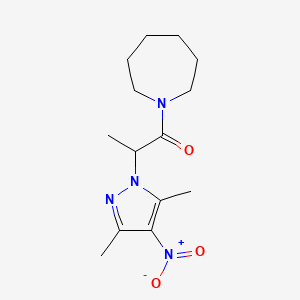 molecular formula C14H22N4O3 B4221128 1-(Azepan-1-yl)-2-(3,5-dimethyl-4-nitropyrazol-1-yl)propan-1-one 