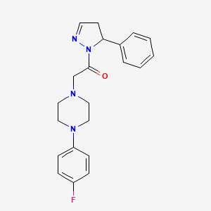 molecular formula C21H23FN4O B4221142 1-(4-fluorophenyl)-4-[2-oxo-2-(5-phenyl-4,5-dihydro-1H-pyrazol-1-yl)ethyl]piperazine 