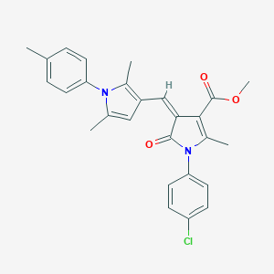 molecular formula C27H25ClN2O3 B422115 methyl (4Z)-1-(4-chlorophenyl)-4-{[2,5-dimethyl-1-(4-methylphenyl)-1H-pyrrol-3-yl]methylidene}-2-methyl-5-oxo-4,5-dihydro-1H-pyrrole-3-carboxylate 