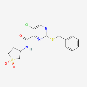 2-(benzylsulfanyl)-5-chloro-N-(1,1-dioxidotetrahydrothiophen-3-yl)pyrimidine-4-carboxamide