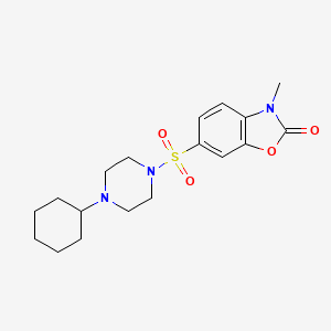 6-(4-Cyclohexylpiperazin-1-yl)sulfonyl-3-methyl-1,3-benzoxazol-2-one