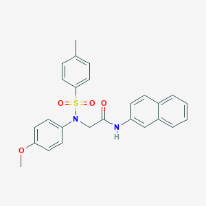 molecular formula C26H24N2O4S B422119 2-{4-methoxy[(4-methylphenyl)sulfonyl]anilino}-N-(2-naphthyl)acetamide 
