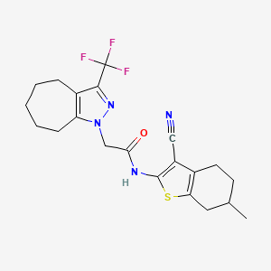 N-(3-cyano-6-methyl-4,5,6,7-tetrahydro-1-benzothien-2-yl)-2-[3-(trifluoromethyl)-5,6,7,8-tetrahydrocyclohepta[c]pyrazol-1(4H)-yl]acetamide