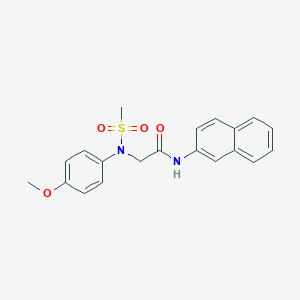 molecular formula C20H20N2O4S B422121 2-[4-methoxy(methylsulfonyl)anilino]-N-(2-naphthyl)acetamide 