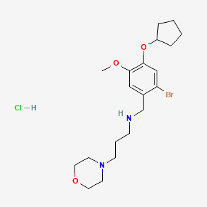 N-[(2-bromo-4-cyclopentyloxy-5-methoxyphenyl)methyl]-3-morpholin-4-ylpropan-1-amine;hydrochloride