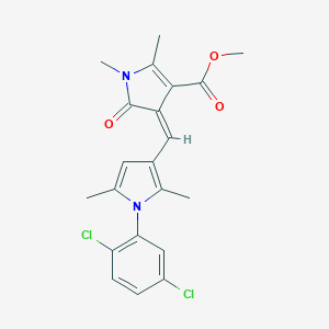 molecular formula C21H20Cl2N2O3 B422122 methyl (4Z)-4-{[1-(2,5-dichlorophenyl)-2,5-dimethyl-1H-pyrrol-3-yl]methylidene}-1,2-dimethyl-5-oxo-4,5-dihydro-1H-pyrrole-3-carboxylate 
