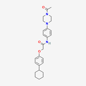 N-[4-(4-acetylpiperazin-1-yl)phenyl]-2-(4-cyclohexylphenoxy)acetamide