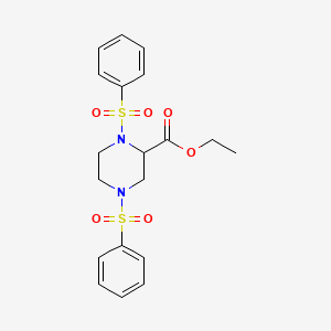 molecular formula C19H22N2O6S2 B4221235 ethyl 1,4-bis(phenylsulfonyl)-2-piperazinecarboxylate 