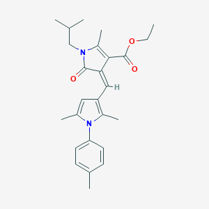 molecular formula C26H32N2O3 B422125 ethyl (4Z)-4-{[2,5-dimethyl-1-(4-methylphenyl)-1H-pyrrol-3-yl]methylidene}-2-methyl-1-(2-methylpropyl)-5-oxo-4,5-dihydro-1H-pyrrole-3-carboxylate 