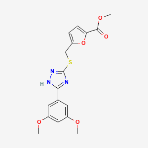 molecular formula C17H17N3O5S B4221251 methyl 5-({[5-(3,5-dimethoxyphenyl)-4H-1,2,4-triazol-3-yl]thio}methyl)-2-furoate 