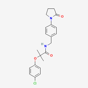 2-(4-chlorophenoxy)-2-methyl-N-[[4-(2-oxopyrrolidin-1-yl)phenyl]methyl]propanamide