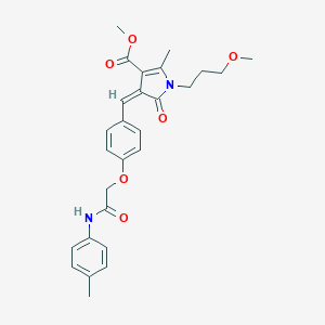 molecular formula C27H30N2O6 B422131 methyl 1-(3-methoxypropyl)-2-methyl-5-oxo-4-{4-[2-oxo-2-(4-toluidino)ethoxy]benzylidene}-4,5-dihydro-1H-pyrrole-3-carboxylate 