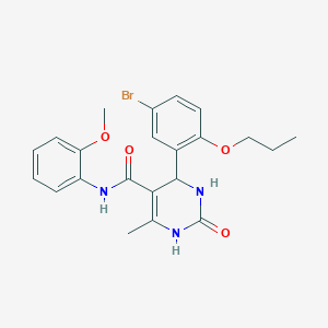 molecular formula C22H24BrN3O4 B4221330 4-(5-bromo-2-propoxyphenyl)-N-(2-methoxyphenyl)-6-methyl-2-oxo-3,4-dihydro-1H-pyrimidine-5-carboxamide 