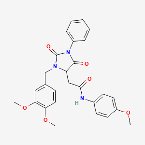 2-[3-(3,4-dimethoxybenzyl)-2,5-dioxo-1-phenyl-4-imidazolidinyl]-N-(4-methoxyphenyl)acetamide