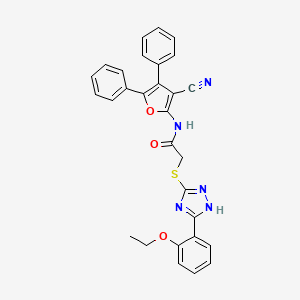 molecular formula C29H23N5O3S B4221344 N-(3-cyano-4,5-diphenyl-2-furyl)-2-{[5-(2-ethoxyphenyl)-4H-1,2,4-triazol-3-yl]thio}acetamide 