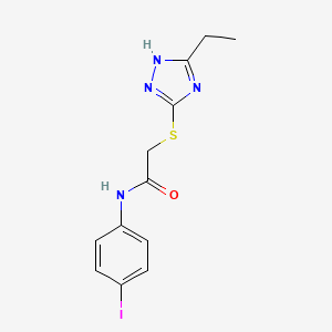 molecular formula C12H13IN4OS B4221349 2-[(5-ethyl-1H-1,2,4-triazol-3-yl)sulfanyl]-N-(4-iodophenyl)acetamide 