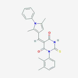 molecular formula C25H23N3O2S B422135 1-(2,3-dimethylphenyl)-5-[(2,5-dimethyl-1-phenyl-1H-pyrrol-3-yl)methylene]-2-thioxodihydro-4,6(1H,5H)-pyrimidinedione 
