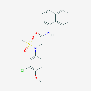 molecular formula C20H19ClN2O4S B422136 2-[3-chloro-4-methoxy(methylsulfonyl)anilino]-N-(1-naphthyl)acetamide 