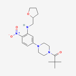 2,2-Dimethyl-1-(4-{4-nitro-3-[(tetrahydrofuran-2-ylmethyl)amino]phenyl}piperazin-1-yl)propan-1-one