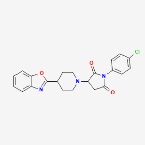 3-[4-(1,3-BENZOXAZOL-2-YL)PIPERIDINO]-1-(4-CHLOROPHENYL)DIHYDRO-1H-PYRROLE-2,5-DIONE