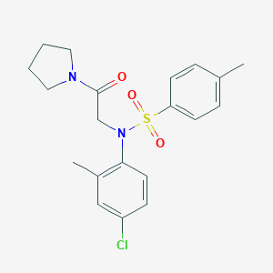 molecular formula C20H23ClN2O3S B422138 N-(4-chloro-2-methylphenyl)-4-methyl-N-[2-oxo-2-(1-pyrrolidinyl)ethyl]benzenesulfonamide 