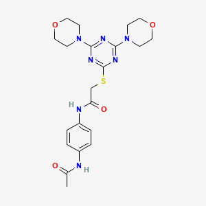 N-[4-(acetylamino)phenyl]-2-{[4,6-di(morpholin-4-yl)-1,3,5-triazin-2-yl]sulfanyl}acetamide