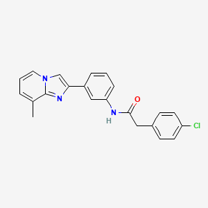 molecular formula C22H18ClN3O B4221399 2-(4-chlorophenyl)-N-[3-(8-methylimidazo[1,2-a]pyridin-2-yl)phenyl]acetamide 