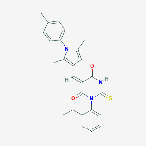 (5E)-5-{[2,5-dimethyl-1-(4-methylphenyl)-1H-pyrrol-3-yl]methylidene}-1-(2-ethylphenyl)-2-thioxodihydropyrimidine-4,6(1H,5H)-dione