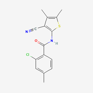 molecular formula C15H13ClN2OS B4221405 2-chloro-N-(3-cyano-4,5-dimethylthiophen-2-yl)-4-methylbenzamide 