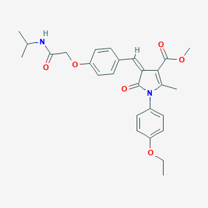molecular formula C27H30N2O6 B422141 methyl 1-(4-ethoxyphenyl)-4-{4-[2-(isopropylamino)-2-oxoethoxy]benzylidene}-2-methyl-5-oxo-4,5-dihydro-1H-pyrrole-3-carboxylate 